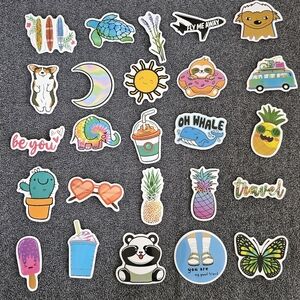 Various themed stickers,  pineapple,  Travel, Journaling, stationary  25pc